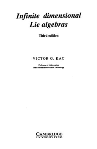 Infinite-Dimensional Lie Algebras
