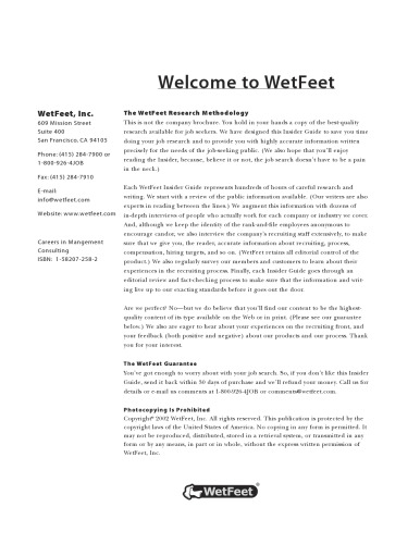 The WetFeet Insider Guide To Careers In Management Consulting