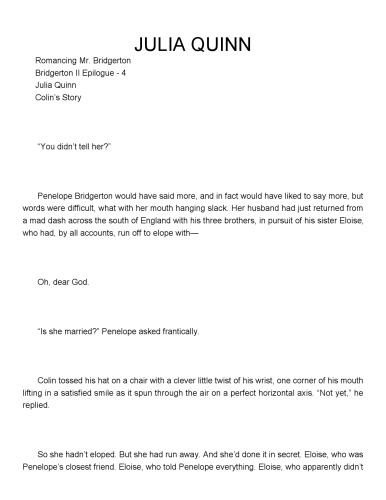 Romancing Mr. Bridgerton (2nd Epilogue)