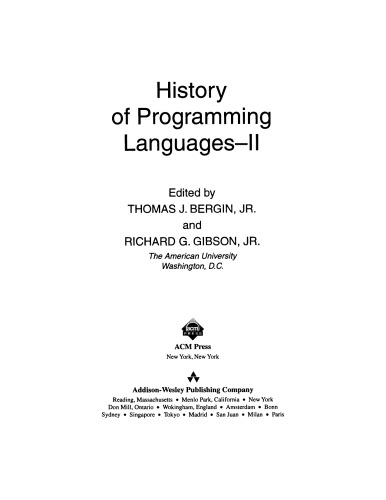 History of Programming Languages, Volume II