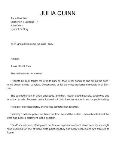 It's In His Kiss (2nd Epilogue)