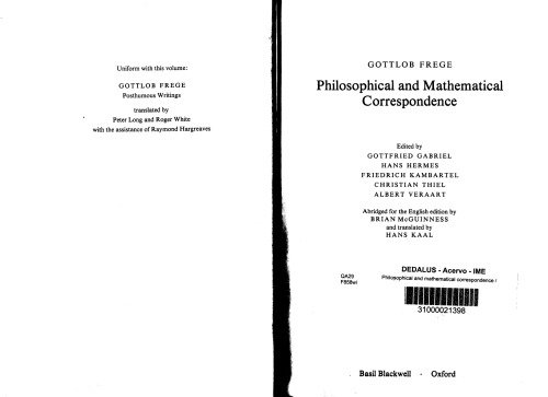The Philosophical and Mathematical Correspondence