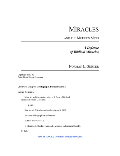 Miracles and the Modern Mind: A Defense of Biblical Miracles