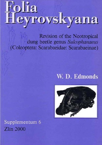 Folia Heyrovskyana, Supplement 6: Revision of the Neotropical Dung Beetle Genus Sulcophanaeus (Coleoptera: Scarabaeidae: Scarabaeinae)