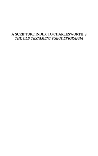 Scripture Index to Charlesworth's The Old Testament Pseudepigrapha