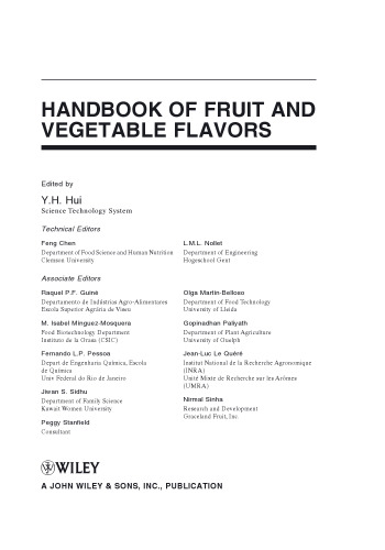 Handbook of Fruit and Vegetable Flavors