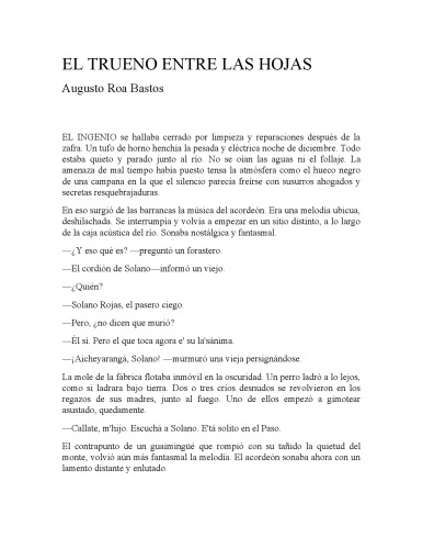 El trueno entre las hojas