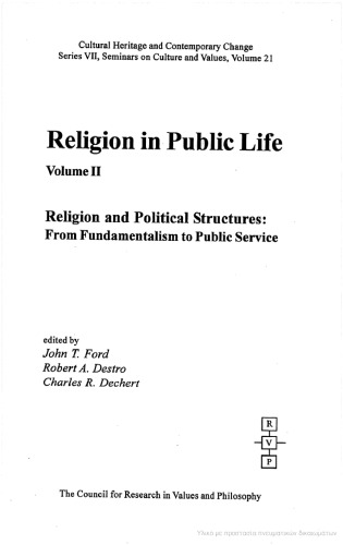 Religion and political structures: from fundamentalism to public service