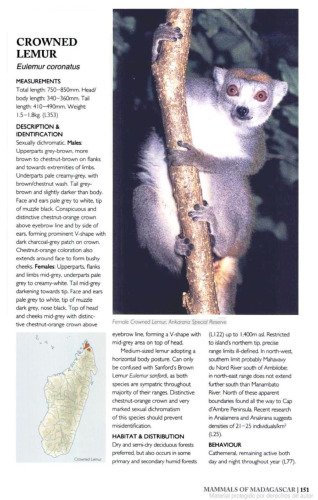 Mammals of Madagascar: A Complete Guide - Part 2 Pages 151-306