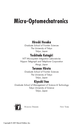 Micro-Optomechatronics (Optical Science and Engineering)
