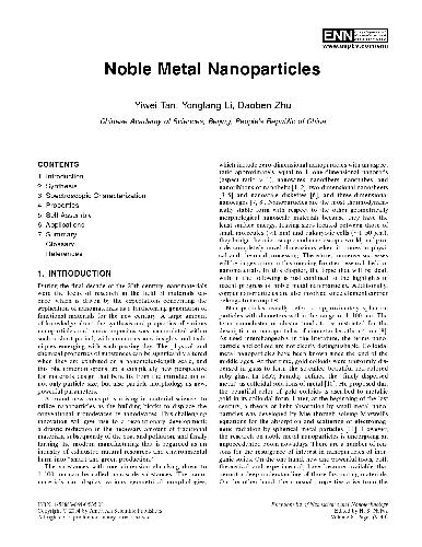 Noble Metal Nanoparticles