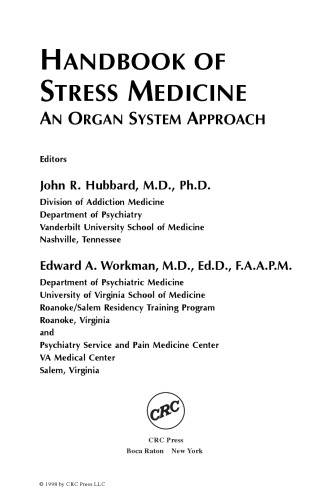 Handbook of stress medicine: an organ system approach