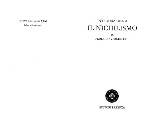 Introduzione a il nichilismo