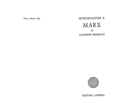 Introduzione a Marx