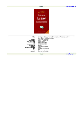 Writing an essay: how to improve your performance for coursework and examinations