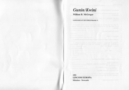Gunin Kwini (Languages of the World Materials)
