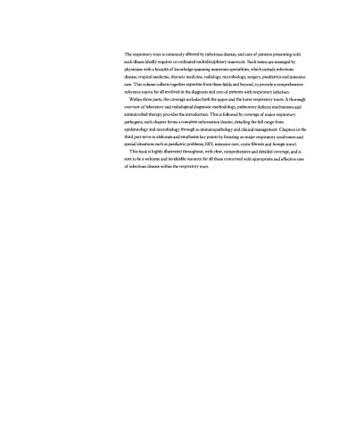 Infectious Diseases of the Respiratory Tract