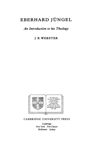 Eberhard J&uuml;ngel: An Introduction to his Theology