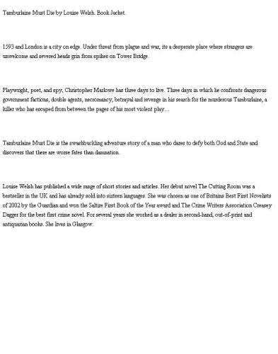 Tamburlaine Must Die