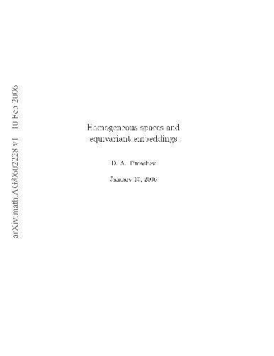 Homogeneous Spaces and Equivariant Embeddings