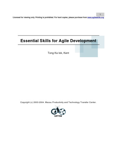 Essential Skills for Agile Development
