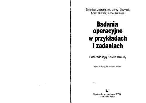 Badania operacyjne w przykładach i zadaniach