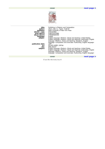 Publishing in Rhetoric and Composition