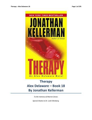 Therapy (Alex Delaware, No. 18)