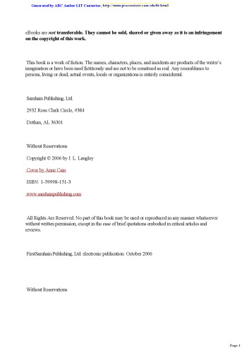 Without Reservations: With or Without, Book 2