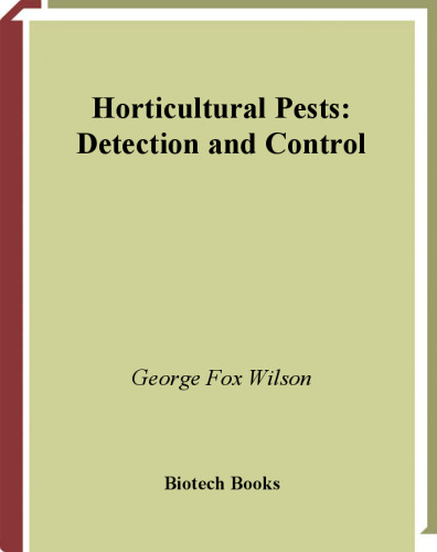 Horticultural pests: detection and control