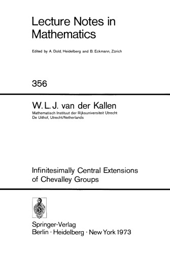 Infinitesimally Central Extensions of Chevalley Groups