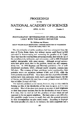 Photographic Determination of Stellar Parallaxes with the 60-inch Reflector