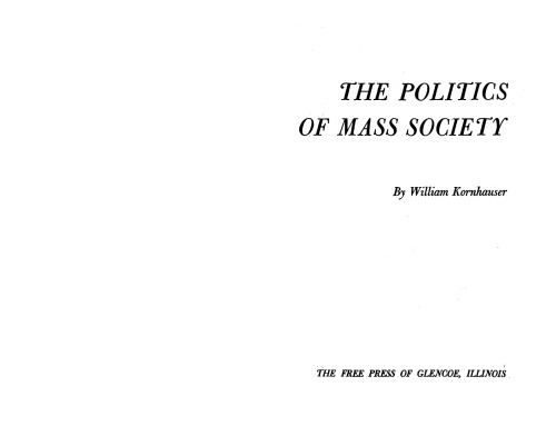 The Politics of Mass Society