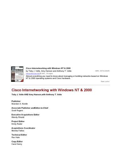 Cisco Internetworking with Windows NT and 2000