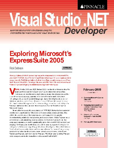 Visual Studio® .NET Developer