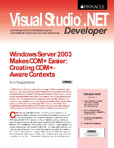 Visual Studio® .NET Developer
