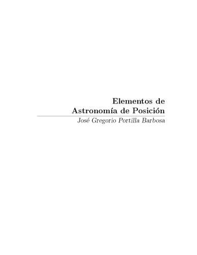 Elementos de astronomia de posición