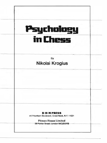 Psychology in Chess
