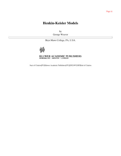 Henkin-Keisler Models