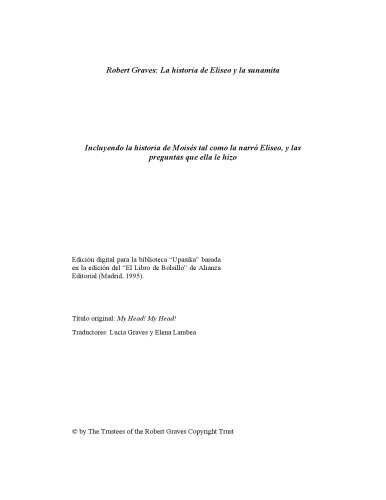 La historia de Eliseo y la sunamita: incluyendo la historia de Moisés tal como la narró Eliseo, y las preguntas que ella le hizo