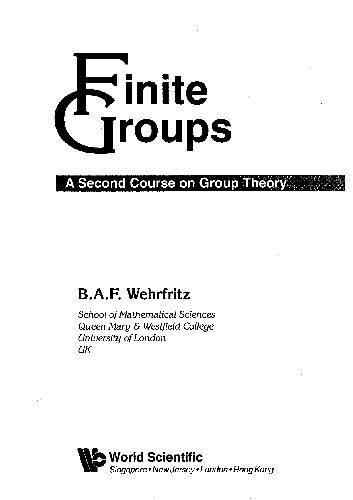 Finite Groups: A Second Course on Group Theory
