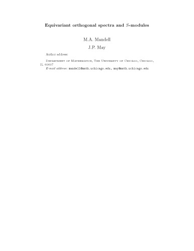 Equivariant Orthogonal Spectra and S-Modules (Memoirs of the American Mathematical Society)