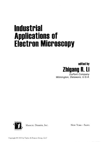 Industrials Applications of Electron Microscopy