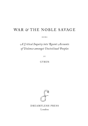 War & the Noble Savage