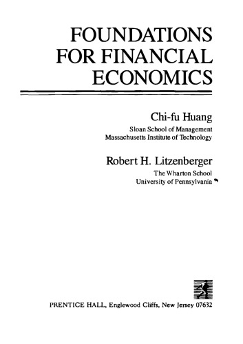 Foundations for financial economics