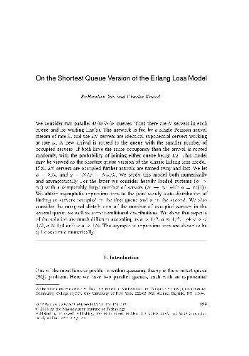 On the Shortest Queue Version of the Erlang Loss Model