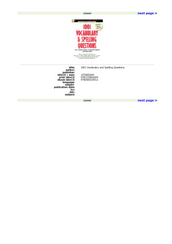 1001 Vocabulary & Spelling Questions