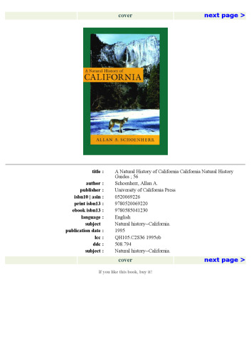 A Natural History of California (California Natural History Guides)