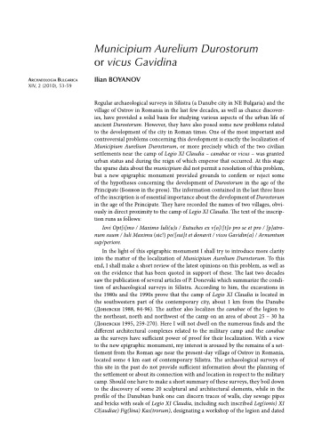 Municipium Aurelium Durostorum or Vicus Gavidina