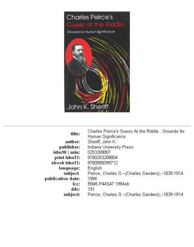 Charles Peirce's guess at the riddle: grounds for human significance